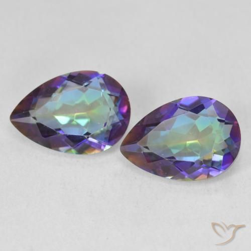 3.43ctw Natural Multicolor Mystic Quartz, Pear Shape, VVS-VS