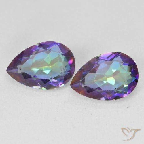 3.44ctw Natural Multicolor Mystic Quartz, Pear Shape, VVS-VS