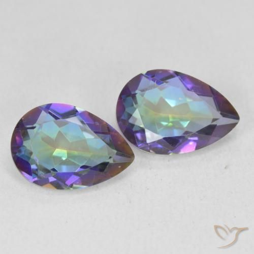 3.45 ctw Multicolor Mystic Quartz Stones, Natural Mystic Quartz in Pear Facet Shape for Sale