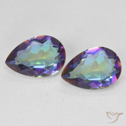 3.43ctw Natural Multicolor Mystic Quartz, Pear Shape, VVS-VS