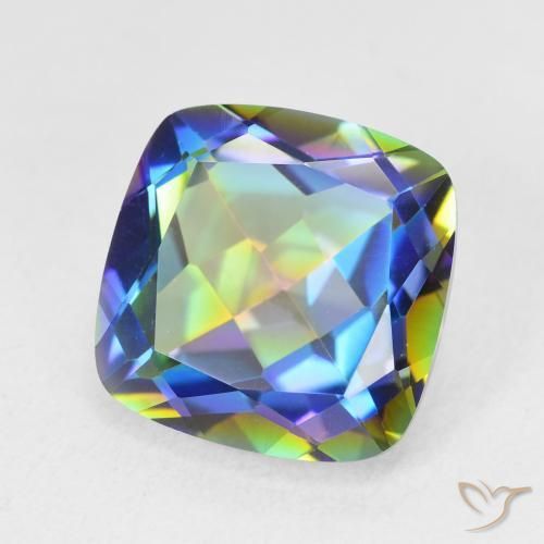 6.64 ct Multicolor Mystic Quartz Stone, Natural Mystic Quartz in Cushion-Cut Shape for Sale