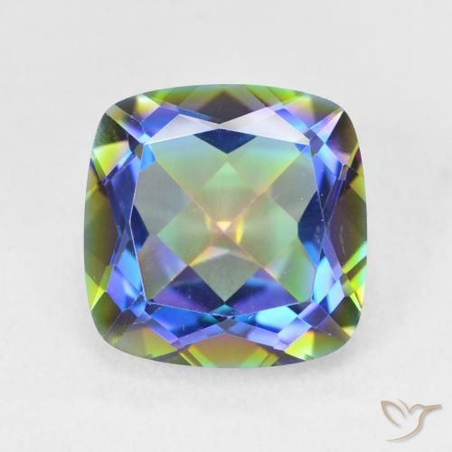 6.69ct Natural Multicolor Mystic Quartz, Cushion, VVS