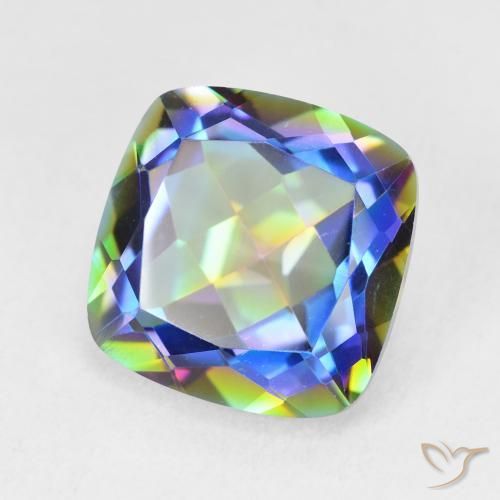 6.69 ct Multicolor Mystic Quartz Stone, Natural Mystic Quartz in Cushion-Cut Shape for Sale