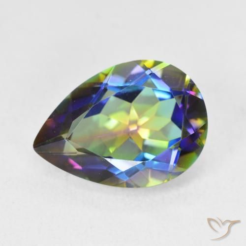 4.90ct Natural Multicolor Mystic Quartz, Pear Shape, VVS