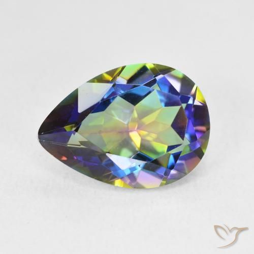 5.05ct Natural Multicolor Mystic Quartz, Pear Shape, VVS