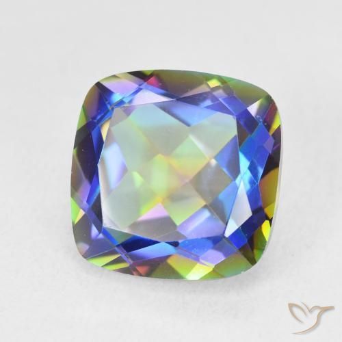 6.74 ct Multicolor Mystic Quartz Stone, Natural Mystic Quartz in Cushion-Cut Shape for Sale