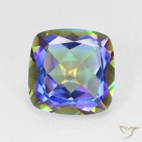 6.58ct Natural Multicolor Mystic Quartz, Cushion, VVS