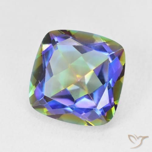 6.58 ct Multicolor Mystic Quartz Stone, Natural Mystic Quartz in Cushion-Cut Shape for Sale