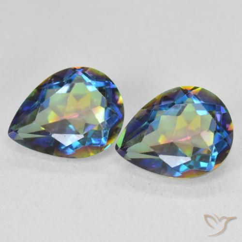 3.22ctw Natural Multicolor Mystic Quartz, Pear Shape, VVS-VS