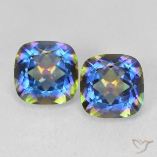 4.15ctw Natural Multicolor Mystic Quartz, Cushion, VVS-VS