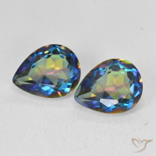 3.34ctw Natural Multicolor Mystic Quartz, Pear Shape, VVS-VS