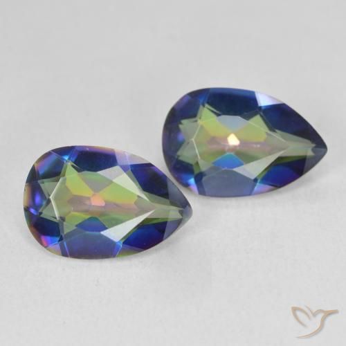 4.75 ctw Multicolor Mystic Quartz Stones, Natural Mystic Quartz in Pear Facet Shape for Sale