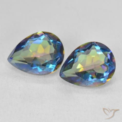 3.31ctw Natural Multicolor Mystic Quartz, Pear Shape, VVS-VS