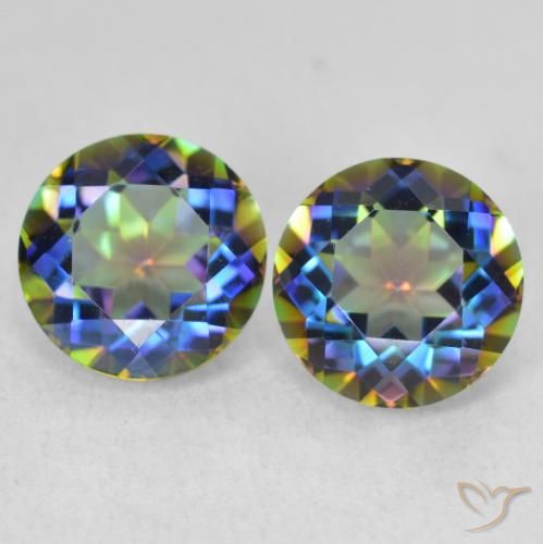 3.93ctw Natural Multicolor Mystic Quartz, Round, VVS-VS