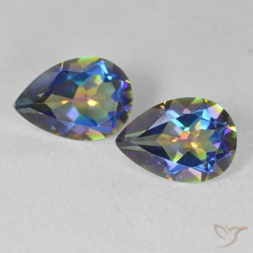 3.70ctw Natural Multicolor Mystic Quartz, Pear Shape, VVS-VS