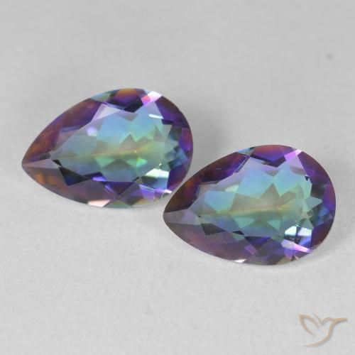 3.26ctw Natural Multicolor Mystic Quartz, Pear Shape, VVS-VS