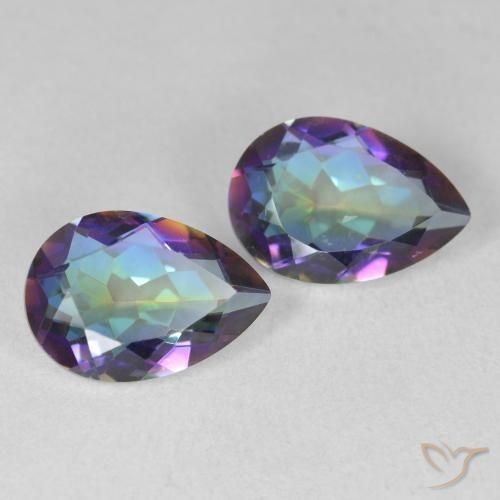 3.50 ctw Multicolor Mystic Quartz Stones, Natural Mystic Quartz in Pear Facet Shape for Sale