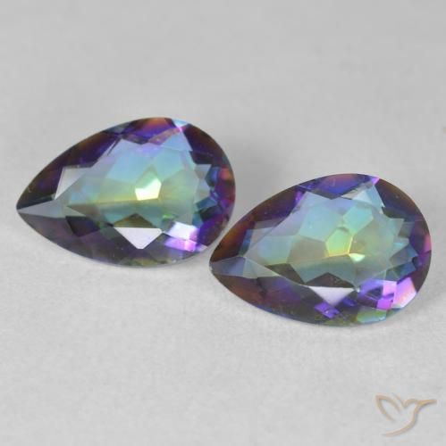 3.33ctw Natural Multicolor Mystic Quartz, Pear Shape, VS