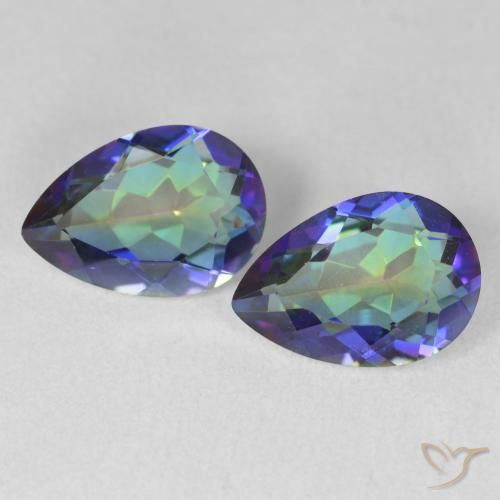 3.37ctw Natural Multicolor Mystic Quartz, Pear Shape, VS
