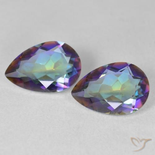 3.24ctw Natural Multicolor Mystic Quartz, Pear Shape, VS