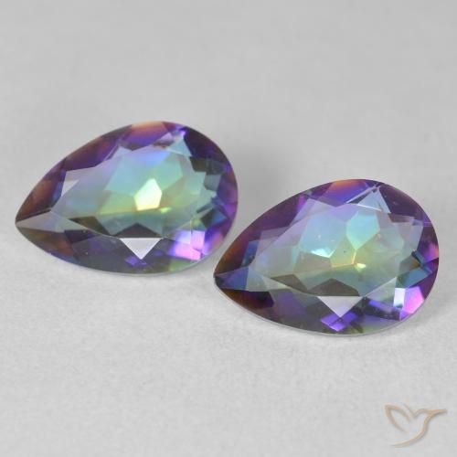 3.42ctw Natural Multicolor Mystic Quartz, Pear Shape, VS