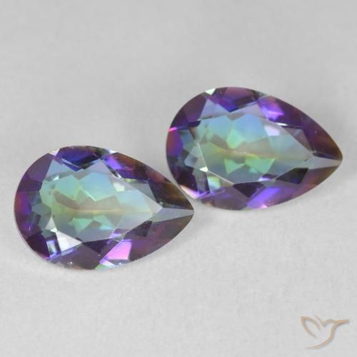 3.37 ctw Multicolor Mystic Quartz Stones, Natural Mystic Quartz in Pear Facet Shape for Sale