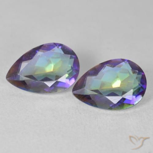 3.33ctw Natural Multicolor Mystic Quartz, Pear Shape, VS