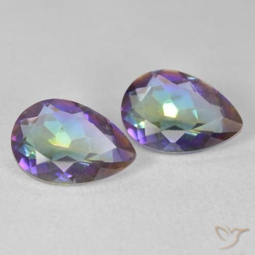 3.33 ctw Multicolor Mystic Quartz Stones, Natural Mystic Quartz in Pear Facet Shape for Sale