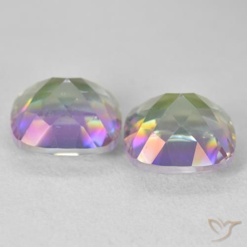 Mystic Quartz Gemstones in 10 x 10 mm (calibrated) Size for Sale, Mystic Quartz Stones in Multicolor Color