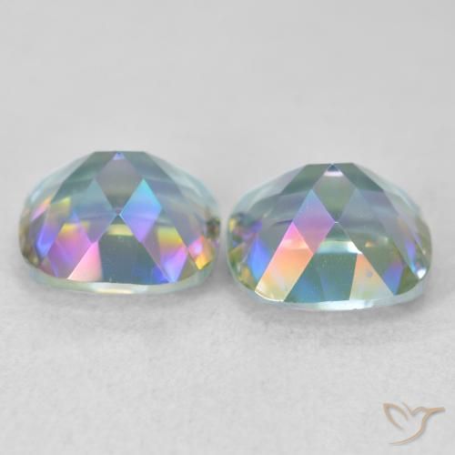 Mystic Quartz Gemstones in 8 x 8 mm (calibrated) Size for Sale, Mystic Quartz Stones in Multicolor Color