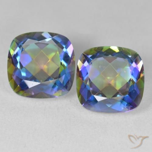8.26ctw Natural Multicolor Mystic Quartz, Cushion, VVS-VS