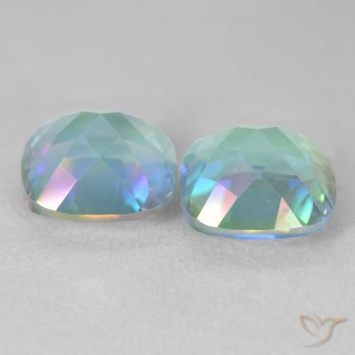 Mystic Quartz Gemstones in 10 x 10 mm (calibrated) Size for Sale, Mystic Quartz Stones in Multicolor Color