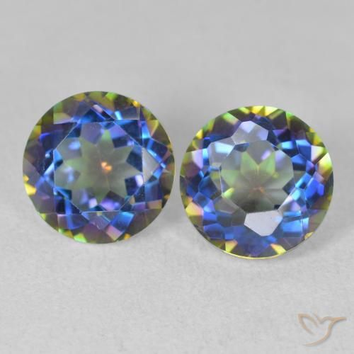 3.82ctw Natural Multicolor Mystic Quartz, Round, VVS-VS