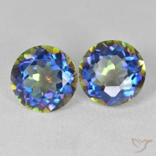 3.82 ctw Multicolor Mystic Quartz Stones, Natural Mystic Quartz in Round Facet Shape for Sale