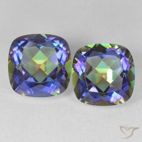 8.47ctw Natural Multicolor Mystic Quartz, Cushion, VVS