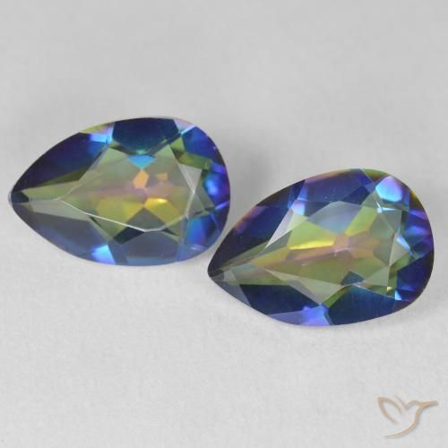 5.29ctw Natural Multicolor Mystic Quartz, Pear Shape, VVS-VS