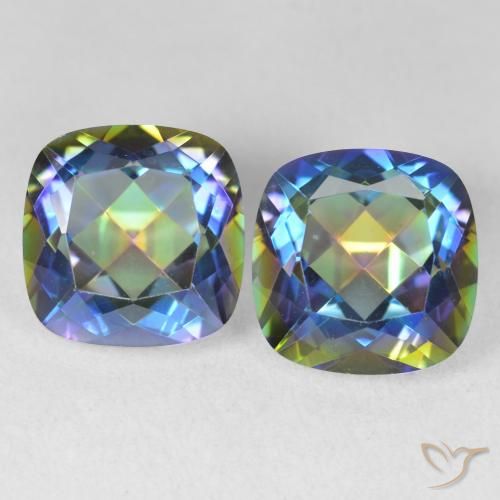 8.37ctw Natural Multicolor Mystic Quartz, Cushion, VVS