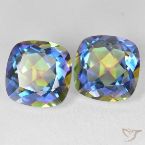 8.54 ctw Multicolor Mystic Quartz Stones, Natural Mystic Quartz in Cushion-Cut Shape for Sale