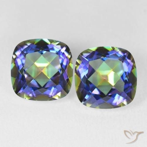 8.31ctw Natural Multicolor Mystic Quartz, Cushion, VVS