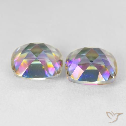 Mystic Quartz Gemstones in 10 x 10 mm (calibrated) Size for Sale, Mystic Quartz Stones in Multicolor Color