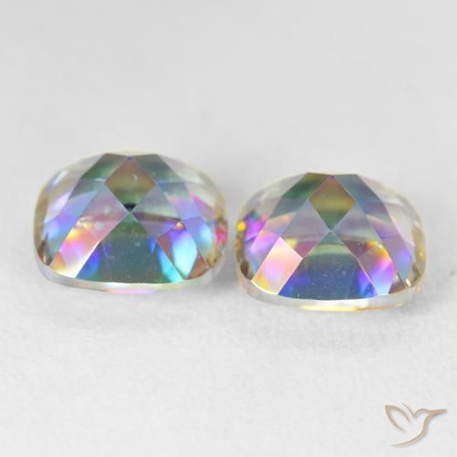 Mystic Quartz Gemstones in 10 x 10 mm (calibrated) Size for Sale, Mystic Quartz Stones in Multicolor Color