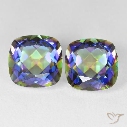 8.40ctw Natural Multicolor Mystic Quartz, Cushion, VVS