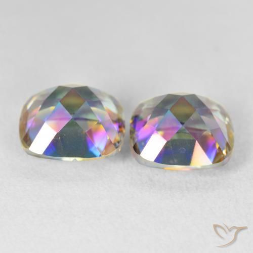 Mystic Quartz Gemstones in 10 x 10 mm (calibrated) Size for Sale, Mystic Quartz Stones in Multicolor Color