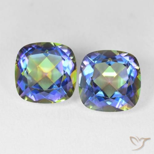 8.64ctw Natural Multicolor Mystic Quartz, Cushion, VVS