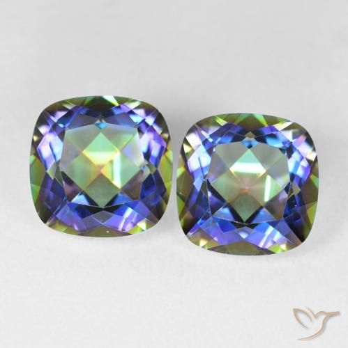 8.51ctw Natural Multicolor Mystic Quartz, Cushion, VVS