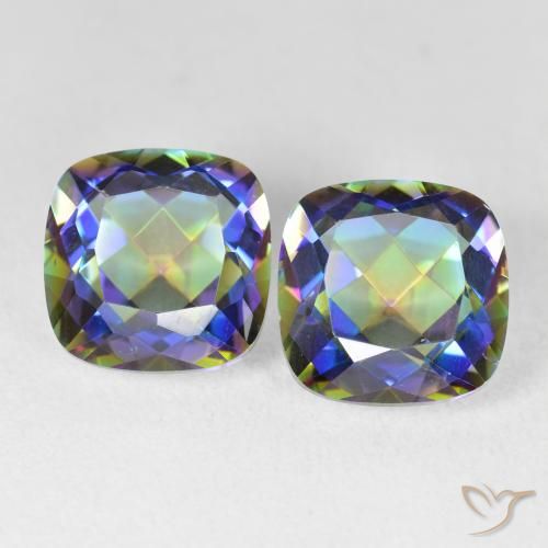 8.51ctw Natural Multicolor Mystic Quartz, Cushion, VVS