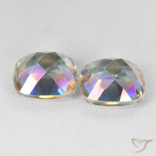 Mystic Quartz Gemstones in 10 x 10 mm (calibrated) Size for Sale, Mystic Quartz Stones in Multicolor Color