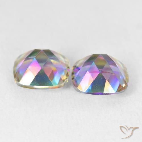 Mystic Quartz Gemstones in 8 x 8 mm (calibrated) Size for Sale, Mystic Quartz Stones in Multicolor Color
