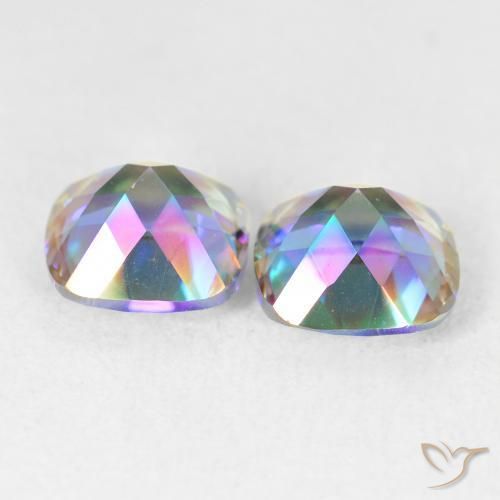 Mystic Quartz Gemstones in 8 x 8 mm (calibrated) Size for Sale, Mystic Quartz Stones in Multicolor Color