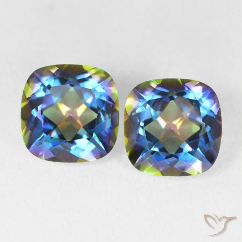 4.20ctw Natural Multicolor Mystic Quartz, Cushion, VVS